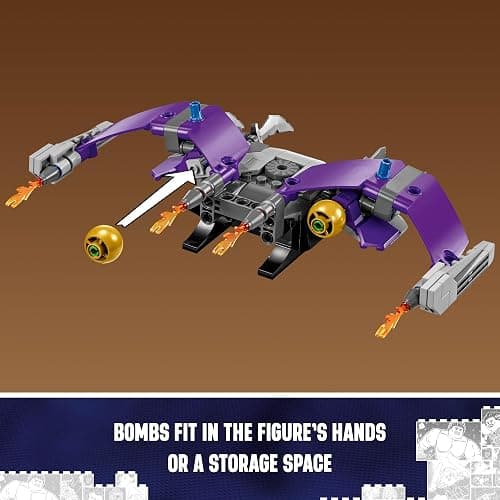 LEGO Marvel Green Goblin Construction Figure - Building Toy for Boys & Girls, Ages 8+ - Marvel Villain Action Figure W/Glider and Pumpkin Bombs - Gift for Fans - 76284 thumbnail 5