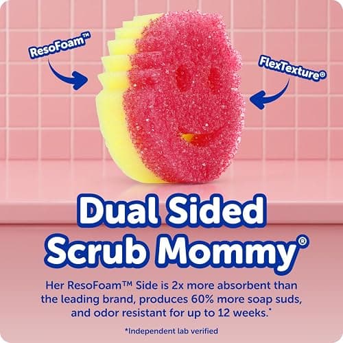 Scrub Mommy Kitchen Sponges - Dual-Sided Dish Sponges for Scrubbing - Non-Scratch Cleaning Sponges for Washing Dishes, Bathroom & Multi-Surface Cleaning - Online Exclusive (3 Count) thumbnail 2