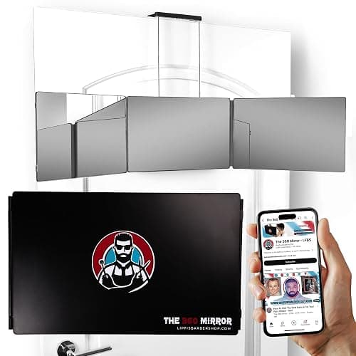 The 360 Mirror - 3 Way Mirror for Self Hair Cutting - Adjustable Trifold Barber Miror to Cut Your Own Hair - Tri Fold Self Haircut System for Men and Women Braiding - Three Sided Miror for Haircuts thumbnail 2