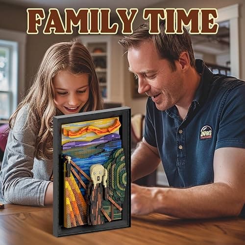 Sosuy The Scream Building Set- Wall Art Decor Building Blocks for Adults. Home Decor Room Decor Aesthetic Christmas Halloween Birthday Thanksgiving for Kids Boys Girls Men, Women and Art Lovers Gift thumbnail 6