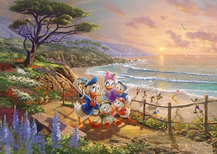 Schmidt 59951 Thomas Kinkade, Disney, Donald and Daisy on the beach, puzzle da 1000 pezzi thumbnail 2
