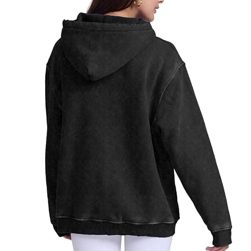 FAIABLE Womens Oversized Acid Wash Hoodie Unisex Heavyweight Cotton Hoodies Fleece Vintage Washed Sweatshirt Women Men thumbnail 4