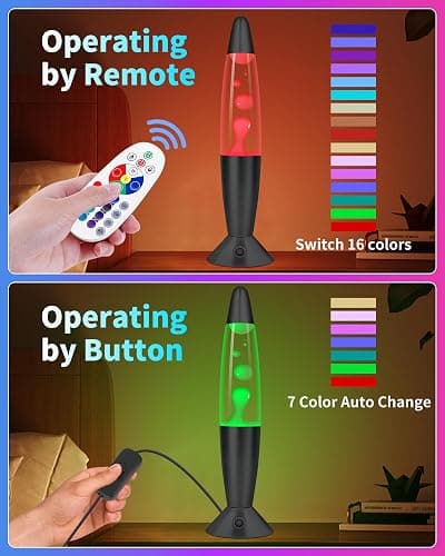 Black Liquid Motion Lamps 17 Colors Changing with Remote, 13.5 Inch LED Night Light for Kids Adults, Mood Lighting Small Table Lamp for Bedroom Nightstand Office Decor, Cool Birthday Christmas Gifts thumbnail 4