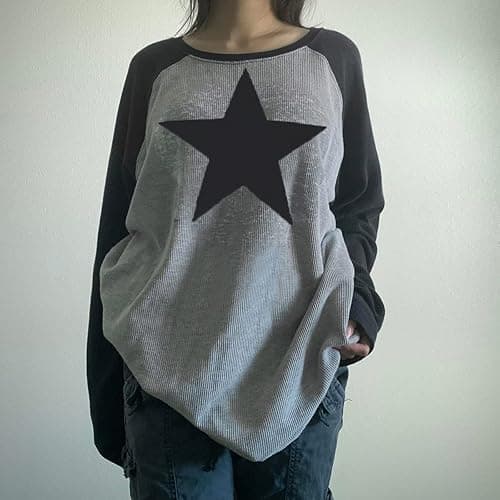 Grunge Clothes for Women Y2K Tops Long Sleeve Fairy Grunge Aesthetic Shirts Teen Girls Vintage Graphic Tees Fall thumbnail 2