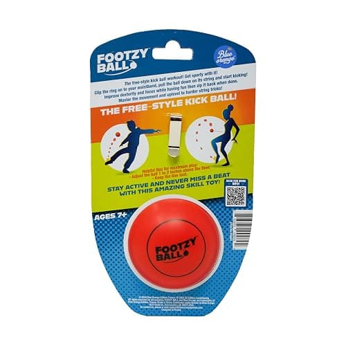 Blue Orange FootzyBall Free-Style Retractable Kickball - Kid or Adult Indoor and Outdoor All Season Active Play Workout Skill Toy. Recommended for Ages 7 & Up. thumbnail 8