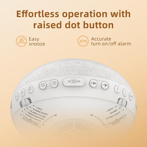 Sunrise Alarm Clock White Noise Machine: Natural Wake Up Light - Dimmable Clock with Bluetooth Speaker for Bedroom - 25 Sleep Sounds for Baby Adults Kids Frost White thumbnail 7