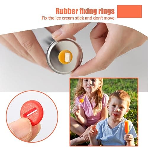 Stainless Steel Popsicle Molds, Set of 6 Ice Cream Maker, Ice Pop Molds With Holder, Metal Reusable Homemade Popsicle Molds with Sticks and Bags (Flower Cup) thumbnail 6
