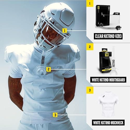 Nxtrnd Two Football Mouth Guard, Football Mouthpiece with Strap, Fits Adult & Youth (White) thumbnail 5