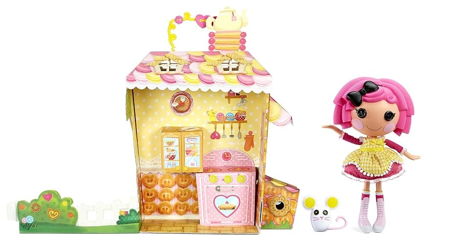 Lalaloopsy Doll- Crumbs Sugar Cookie & Pet Mouse, 13" Baker Doll with Pink Hair, Pink and Yellow Outfit & Accessories, Reusable House Playset- Gifts for Kids, Toys for Girls Ages 3 4 5+ to 103 thumbnail 3