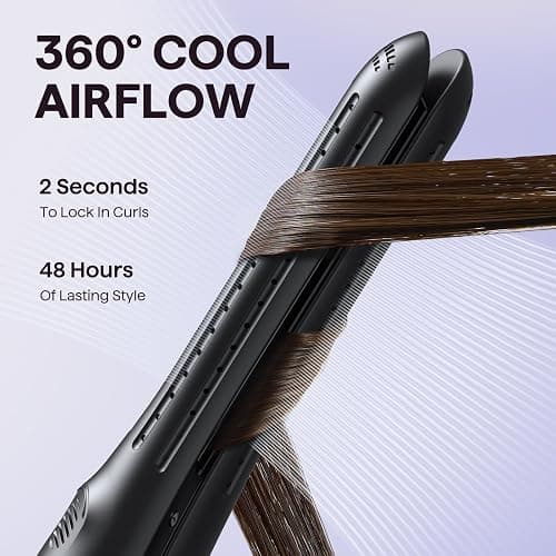 Wavytalk 0.65" Pencil Flat Iron, Cool Curl Pencil, Small Airflow Styler and Straightener for Short Hair, Pixie Cut and Edges, Curling Iron for Short Hair with 360º Cool Airflow, Black thumbnail 5