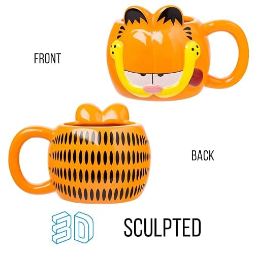 Silver Buffalo Garfield Ceramic 3D Sculpted Mug, 20 Ounces thumbnail 3