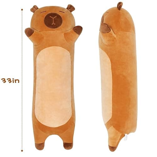 33 ih Cute Capybara Plush, Capybara Stuffed Animal, Long Capibaras Peluches Body Pillow Kawaii Plushies Decor Gifts for Kids Adult Boys Girls thumbnail 3