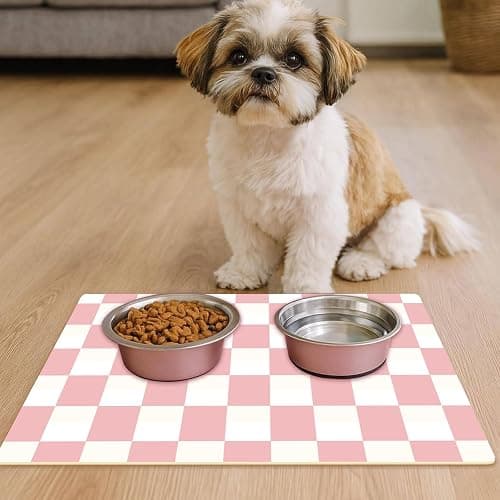 2-Pack Premium Dish Drying Mat - Coffee Bar Mat & Drainer Rack for Kitchen Counter Decor, Super Absorbent Drying Matt, Coffee Station Mat Machine Safe 12" x 19.5" (Pink Checkers) thumbnail 7