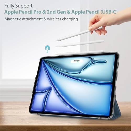 ProCase Coque pour iPad Air 11 Pouces (M3) 2025/(M2) 2024, Air 5ème 2022/4ème 2020 10.9 Pouces, Étui de Protection Anti-Chute, Rabat Magnétique Stable -Marine thumbnail 3