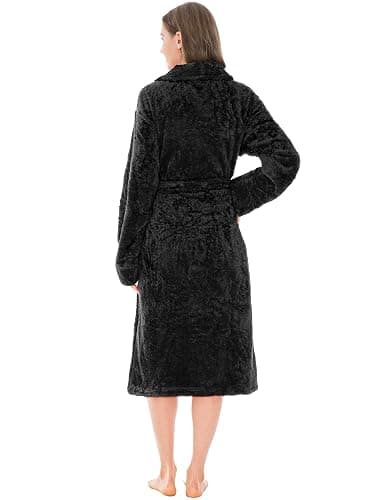 PAVILIA Premium Womens Plush Soft Robe Fluffy, Warm, Fleece Sherpa Shaggy Bathrobe thumbnail 2