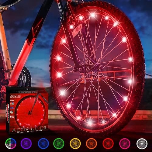 Activ Life LED Bike Wheel Lights with Batteries Included! Get 100% Brighter and Visible from All Angles for Ultimate Safety & Style (1 Tire Pack) - Image 1