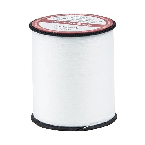 SINGER 60100, 150-yard All Purpose Polyester Thread, 1-Pack, White - Image 1