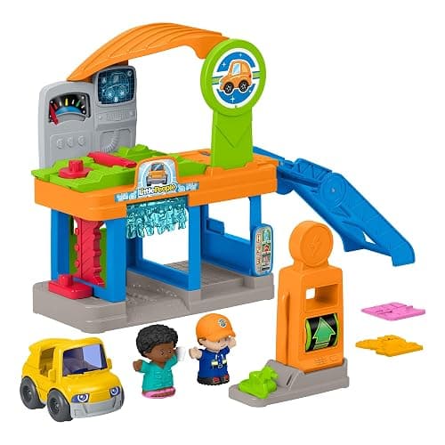Fisher-Price Little People Fillin’ Fun Service Station Playset | 5 Play Pieces, Vehicle Pretend Play, Folds for Storage, Toddlers & Kids Ages 1+ Years thumbnail 7