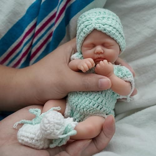 MYREBABY Reborn Baby Doll 7 Inch Silicone Doll Girl Aira Mini Realistic Newborn Baby Dolls Silicone Full Body Stress Relief with Feeding Accessories&Gift Box thumbnail 4