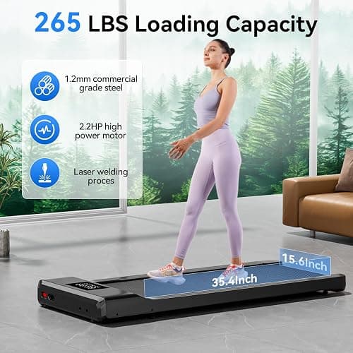 Walking Pad Treadmills for Home Office, Under Desk Walk Mat with APP and Remote Control, 3 in 1 Portable Exercise Equipment, Compact Jogging Running Machine for Small Space, 250 Lbs Capacity thumbnail 5