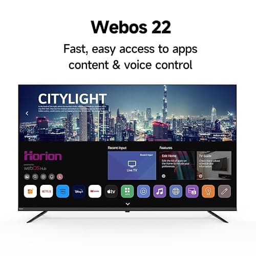 HORION 55 inch Smart TV, 4K UHD LED TV with WebOS 22, Ultra Slim Television with Mega Contrast, HDR10, Dolby Audio - Streaming Live, Bluetooth, Hdmi, WiFi ((P6D Series, 2025) thumbnail 3