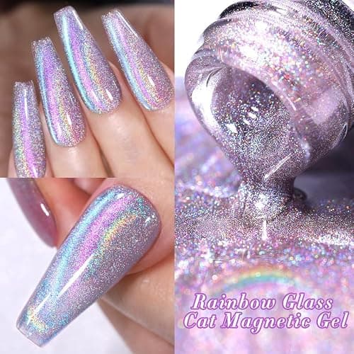 BORN PRETTY Magnetic Gel Nail Polish Set 6 Colors Rainbow Iridescent Gel Polish Cat Magnet Eye Sparkle Nail Polish Varnish U V/LED Nail Art Nail Salon Manicure thumbnail 8