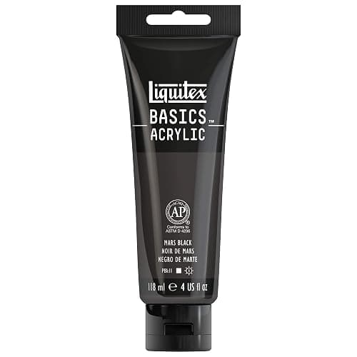 Liquitex BASICS Acrylic Paint, 118ml (4-oz) Tube, Mars Black - Image 1