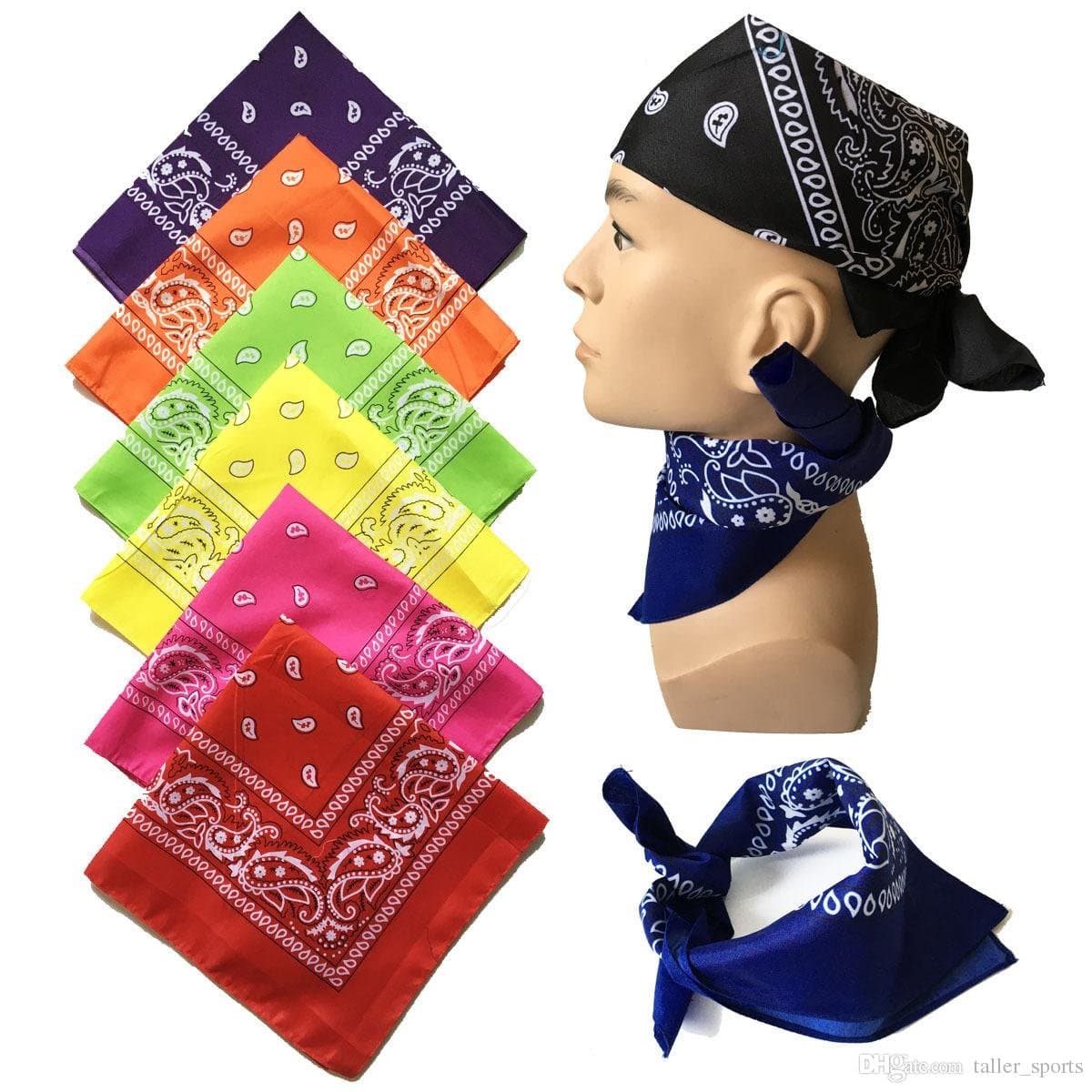 100% Cotton 1pcs, 6pcs or 12pcs Pack Bandanas with Original Paisley Pattern Colour of Choice Headwear/Hair thumbnail 4