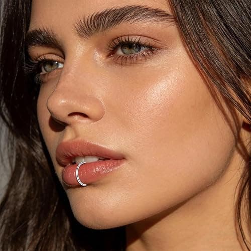 JFORYOU Fake Nose Ring Fake Septum Fake Nose Ring Hoop Fake Nose Rings for Women Faux Nose Piercing Spring Clip on No Pierced Non Piercing Faux Body Piercing Jewelry for Women Men thumbnail 4