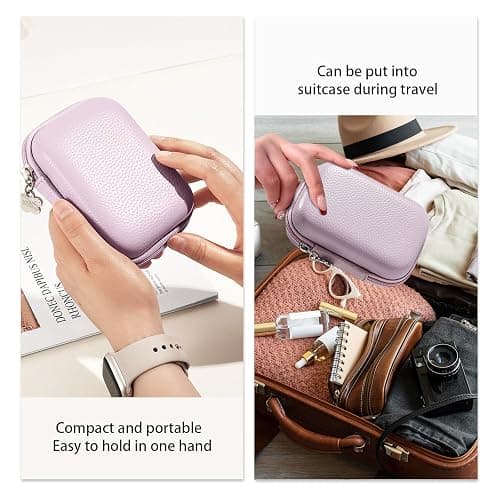 Étui compact pour appareil photo numérique - Compatible avec Camkory, Kodak PIXPRO FZ45, Lecran, VAHOIALD, Canon IXUS 285 HS, Umipyiza, YLSHGXFC, AOREGRE, Duluvulu, étui de protection pour (Purple) thumbnail 6