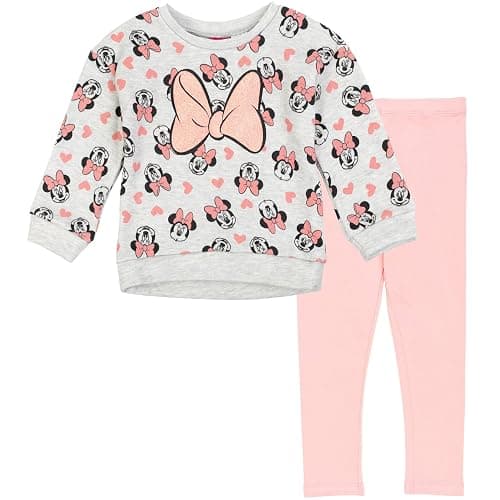 Disney Minnie Mouse Fleece Sweatshirt and Leggings Outfit Set Infant to Big Kid Sizes (12 Months - 14-16) - Image 1