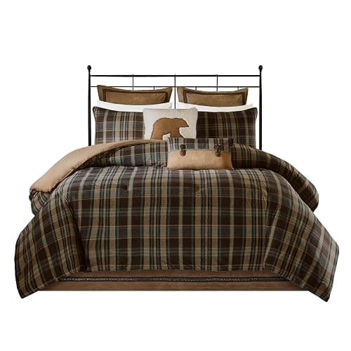 Woolrich Rustic Lodge Cabin Comforter Set - All Season Down Alternative Warm Bedding Layer and Matching Shams, Oversized Queen, Hadley Plaid, Multi thumbnail 7