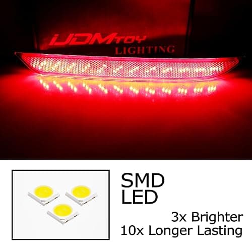 iJDMTOY OE-Spec Red Lens Full LED Lower Bumper Reflector Lights Compatible With 2016-2017 Honda Accord Sedan, Function as Tail, Brake, Rear Fog Lamps & Sequential Blink Turn Signal thumbnail 2