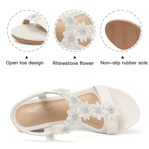 SHIBEVER Wedge Sandals for Women Dressy: Summer Platform Comfortable Low Wedges Womens Sandal thumbnail 4