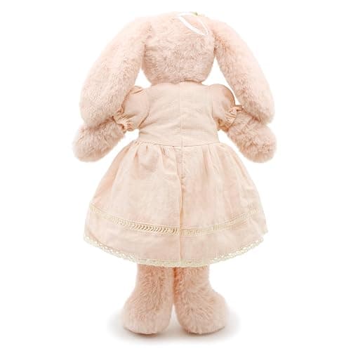 oits cute Small Soft Stuffed Animal Bunny Rabbit Plush Toy for Baby Girls 15inch (Pink Rabbit Wearing Pink Vintage Dress) thumbnail 5