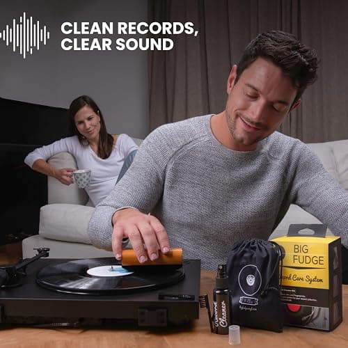 Big Fudge Vinyl Record Cleaning Kit - 4-in-1 Record Cleaner Solution - Includes Ultra-Soft Velvet Record Brush, Cleaning Liquid, Stylus Brush and Storage Pouch thumbnail 4
