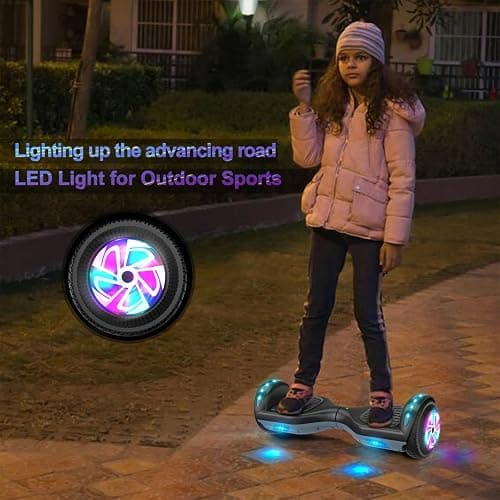 FLYING-ANT Self Balance Scooter 6.5" with Speaker and LED Lights Red thumbnail 2