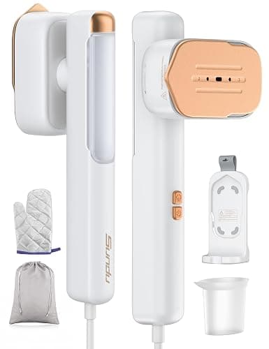 Travel Steamer for Clothes, Portable Mini Clothes irons, 120-240V Adaptive Voltage Clothes Steamer Handheld, Garment Steamer, 15s Heat Up, Adjustable Steam/Temperature - White - Image 1
