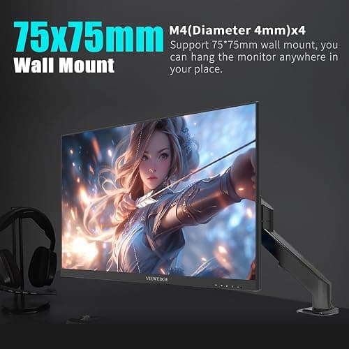 Viewedge 24 Inch Gaming Monitor with 180Hz, VA 1ms, FHD 1080p and HDR 10 PC Computer Monitor with 100% sRGB, Bluelight Filter, 2 HDMI & 1 DP Port, Support Freesync and Wall Mounted thumbnail 5