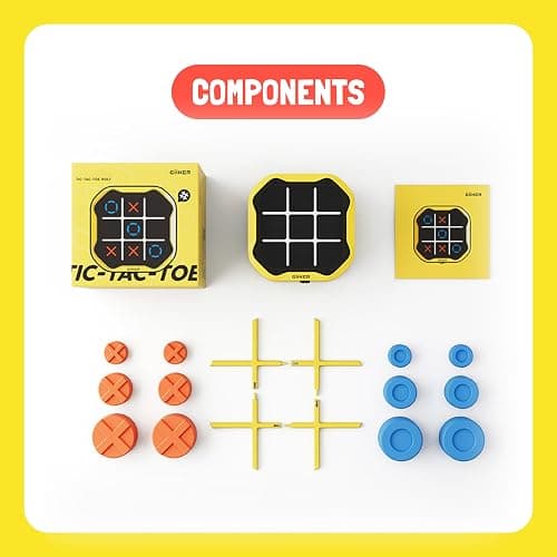 GiiKER Tic Tac Toe Bolt Game, Original 3-in-1 Handheld Games, Portable Travel Games for Car Ride, Toys Gift Idea for Kids and Adults, Stocking Stuffers Birthday Gifts for Boys Girls - Yellow thumbnail 7