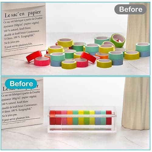 SMAODSGN Acrylic Washi Tape Dispenser Tape Holder Organizer 7 in Sticker Roll Cutter Masking Tape Holder Washi Tape Organizer Cutter Clear Tape Dispenser for Office Home School (Not Include Tape) thumbnail 5
