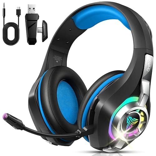 2.4GHz Wireless Gaming Headsets for PS5/PS4/Switch, 2026 RGB Noise Cancelling Over-Ear Headphones with 7.1 Surround Sound, 40mm Drivers, 276g Ultraligero, Memory Foam, 45H Xbox Gaming Headphones - Image 1