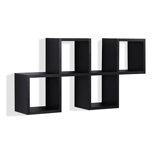 Danya B. Cubby Chessboard Wall Shelf - Horizontal or Vertical (Black) thumbnail 4
