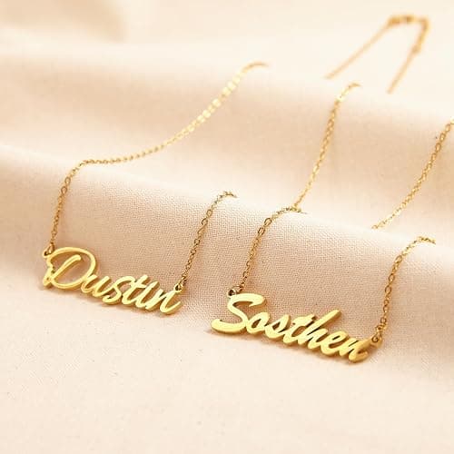 Name Necklace Personalized - Custom Name Necklace for Women in Sterling Silver or Gold-plated - Customized Nameplate Jewelry - Customizable Necklace with Name - Perfect Personalized Gift for Her thumbnail 8