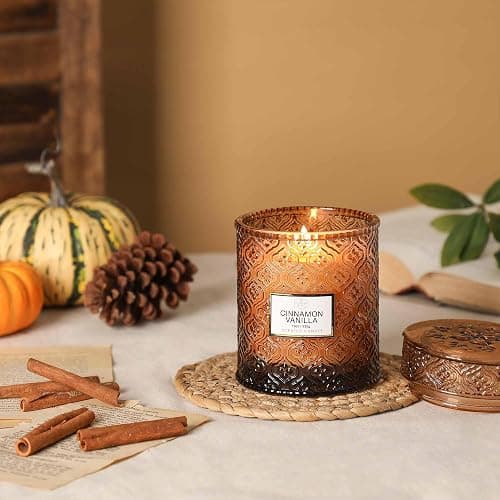 Fall Candle, Cinnamon Vanilla Spice Candles, 19oz Large Candle | Fall Scented Candles Gifts for Women, Thanksgiving Table Centerpiece, Farmhouse Autumn Decorations for Harvest Home Decor thumbnail 2