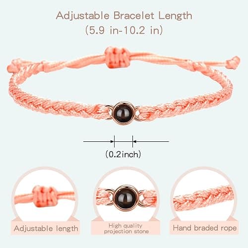 SUPHELPU Custom Bracelets with Picture Inside, Personalized Photo Bracelet Projection, Personalized Gifts for Memorial Mom Mothers Day, Women's Italian Style Charm Bracelets thumbnail 2