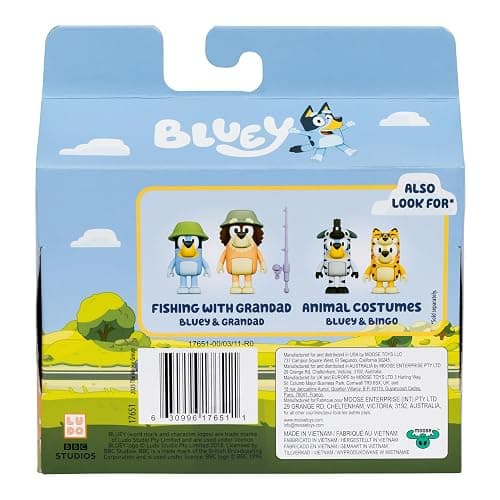Bluey Figure 2-Pack - On Holiday, 2.5 Inch Figures with Accessories, Kids Can Recreate Their Favorite Moments from The Episode, Figures Include Removeable Hats thumbnail 5