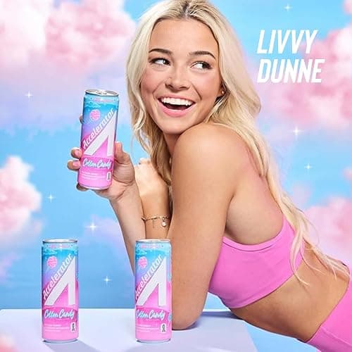 Accelerator Energy Drink Sugar Free, Cotton Candy 12oz can(12 pack) Zero Sugar Energy Drinks with Sustained Energy from 100% Natural Caffeine (200mg) & Green Tea extract thumbnail 5