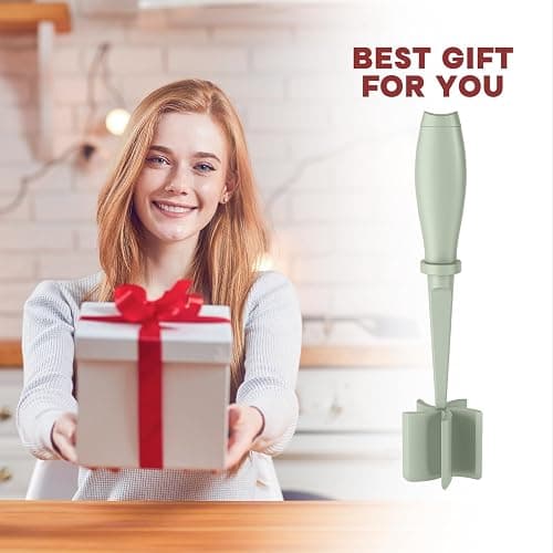 Meat Chopper, Hamburger Grinder, Premium Heat Resistant Smasher for Ground Beef, Burger Grinder Nylon Potato Mix Tool-Green thumbnail 2