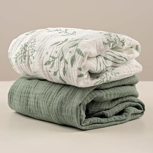 Muslin Bassinet Fitted Sheets, 2 Pack for Baby Boy and Girl, Soft Breathable Stretchy Baby Pad/Mattress Sheet Set, Universal Fit for Hourglass Oval and Rectangle Bassinet Mattress (Natural Leaves) thumbnail 7